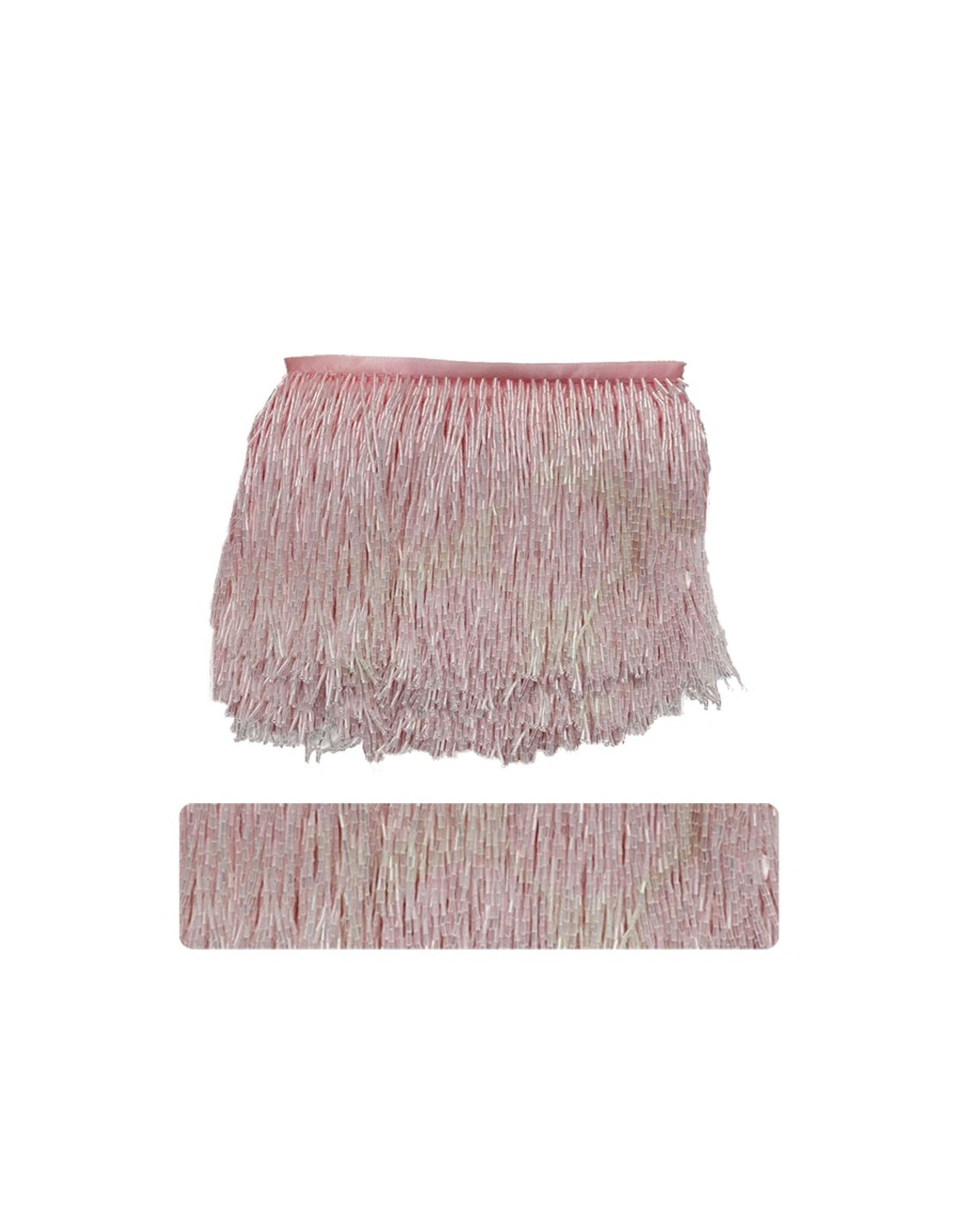 Fringes sewing bugles Fuchsia Pack - 1MT. - Fringes and Feathers