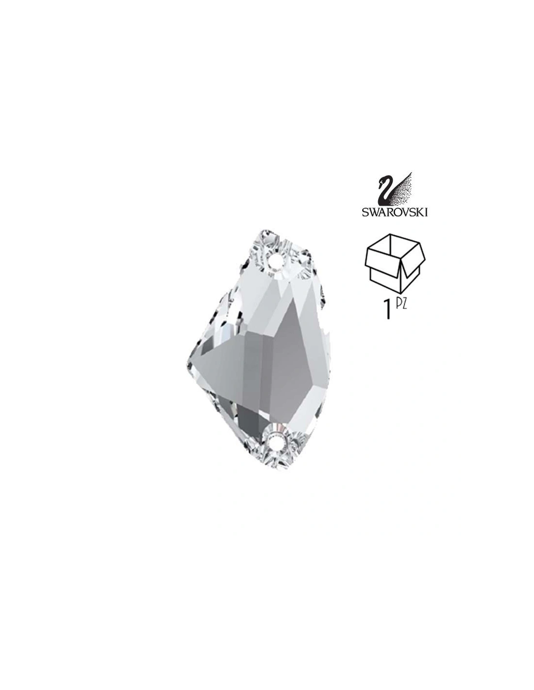 Stone Galactic Swarovski mm 14x8,5 Crystal -1PC - Stone to be sewn all crystal