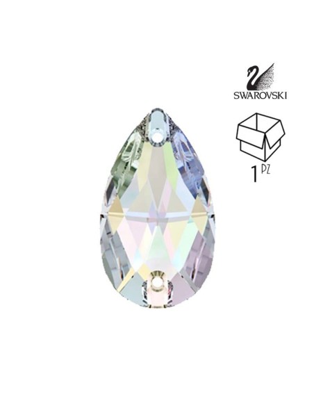 Stone Drop Swarovski mm 18x10,5 Crystal AB - 1PC - Stone to be sewn all crystal