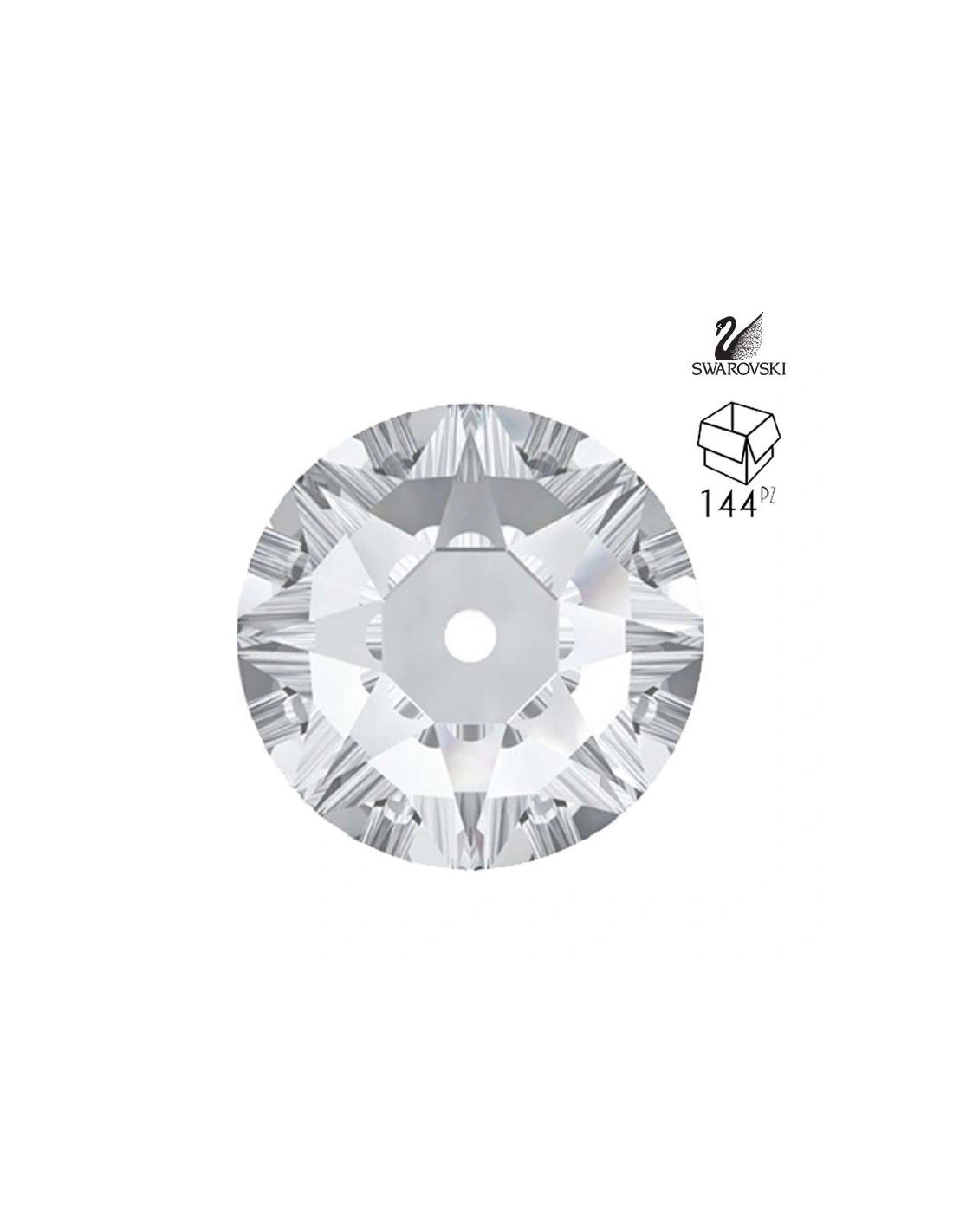 Pietra da Cucire in Cristallo Swarovski XIRIUS Loch Rose Unfoiled mm 5 Crystal - 144PZ swarovski elements