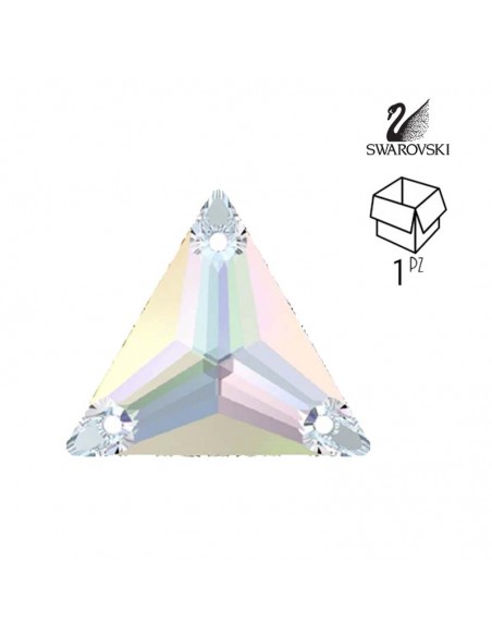 Pietra da Cucire in Crisyallo  Triangolo Swarovski mm 22 Crystal AB - 1PZ Pietra da Cucire in Crisyallo  Triangolo Swarovski mm 22 Crystal AB - 1PZ