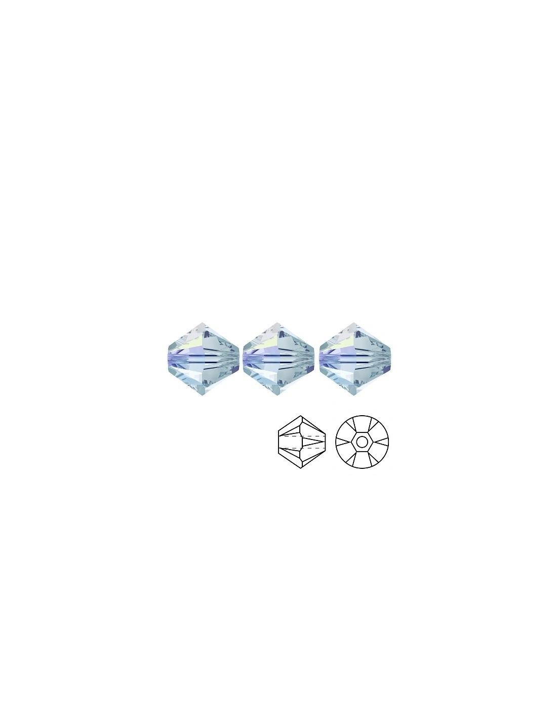 Bicono Swarovski mm 4 Lt. Azore AB - 144PZ