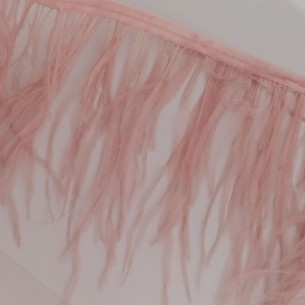 Frange da cucire Piume di Struzzo Vintage Rose pacco - 1MT. 2