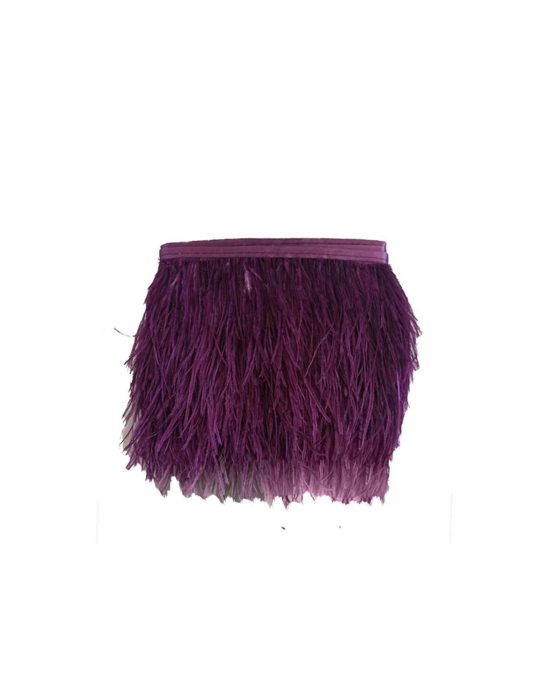 Frange da cucire Piume di Struzzo Viola Scuro pacco - 1MT.