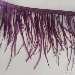 Frange da cucire Piume di Struzzo Viola Scuro pacco - 1MT. 2