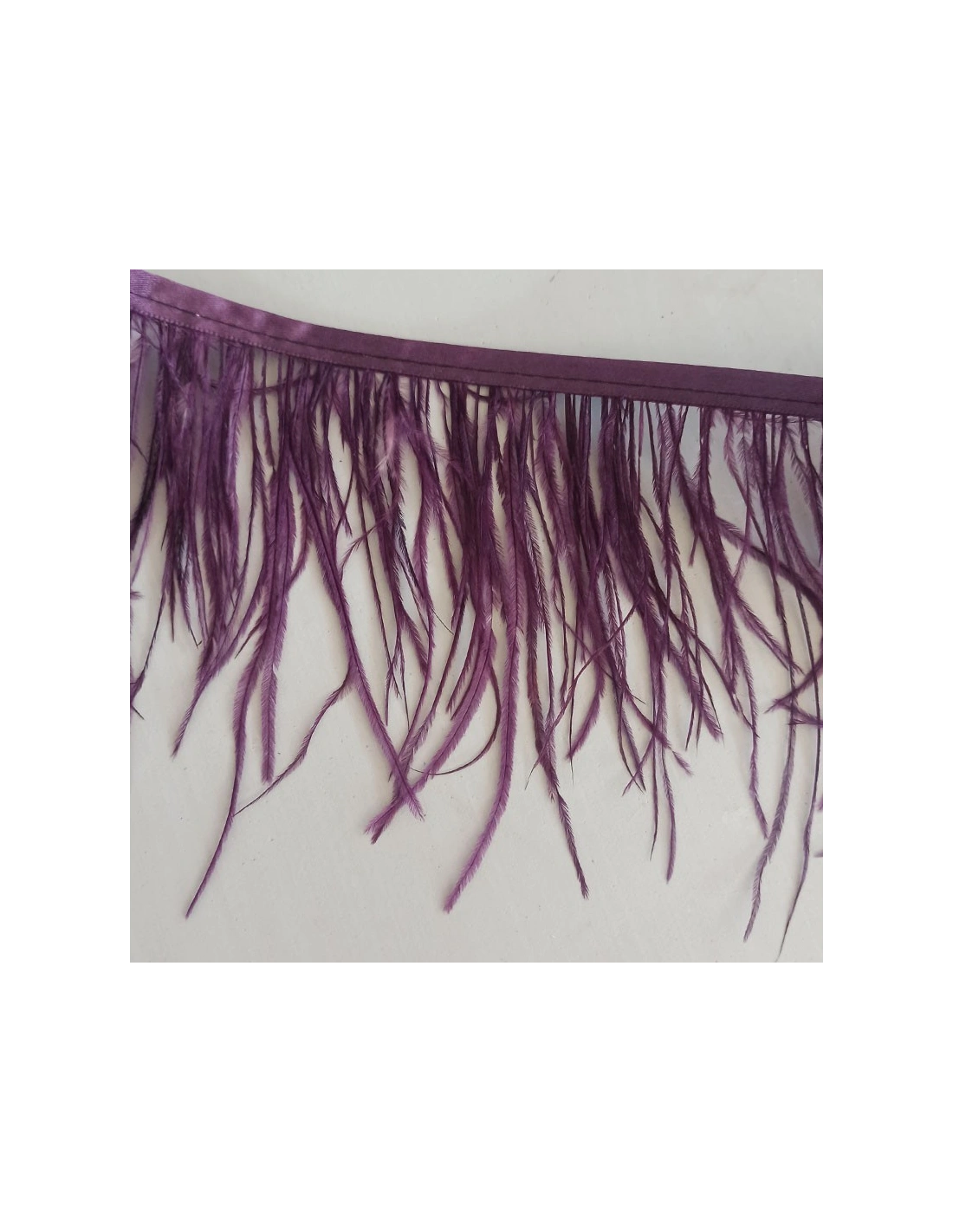 Frange da cucire Piume di Struzzo Viola Scuro pacco - 1MT.