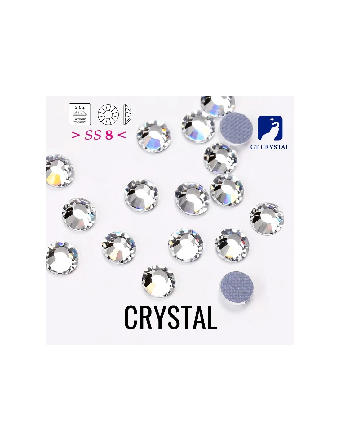 Rhinestones Gt Crystal Hotfix ss 8 Crystal - 144 pcs - Hotfix Strass