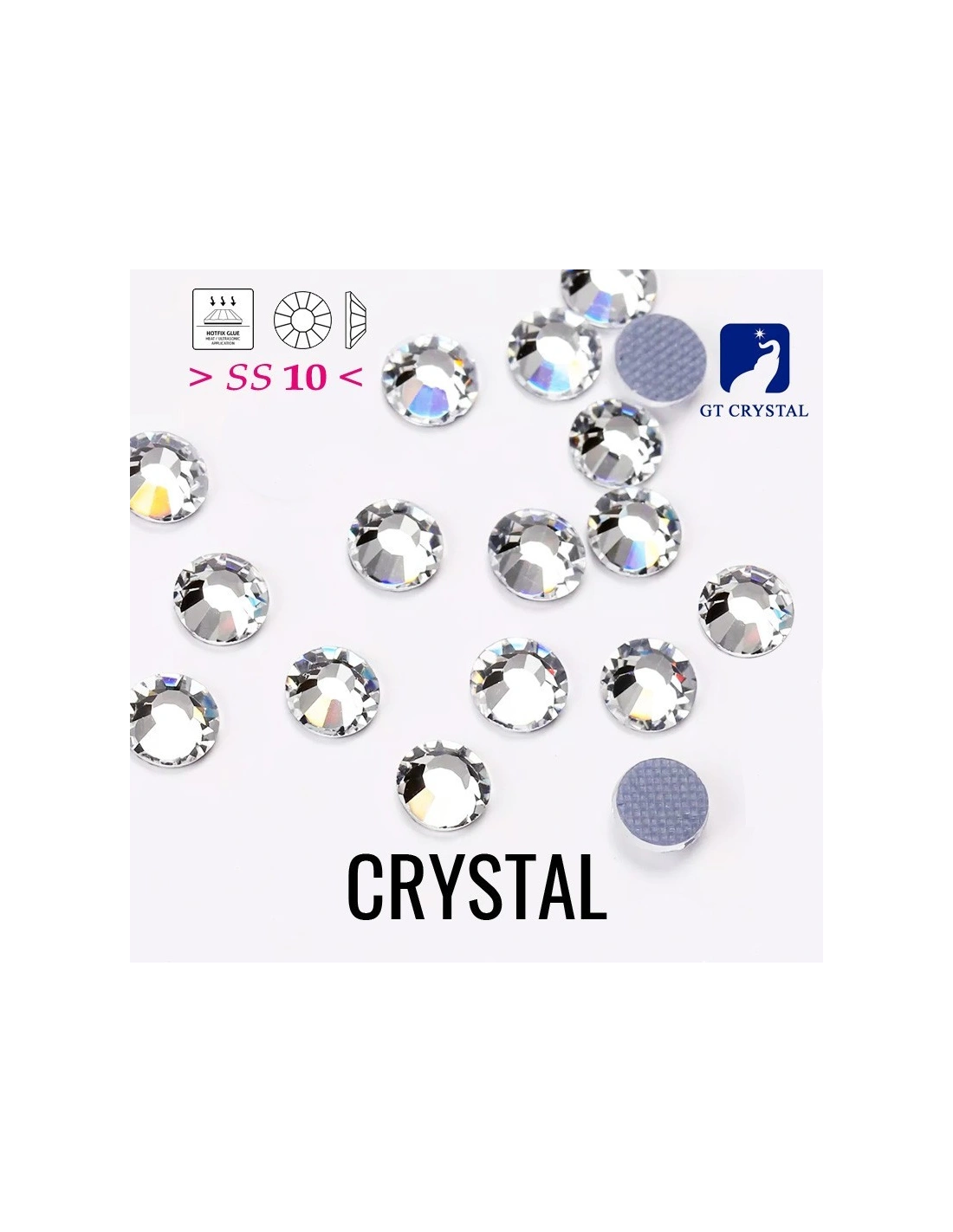 Rhinestones GT Crystal Hotfix ss 10 Crystal - 144 pcs - Hotfix Strass