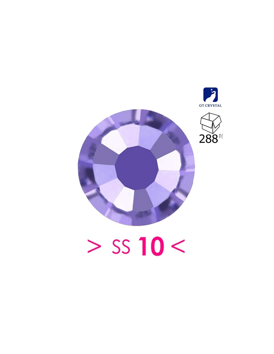 Strass GT Crystal Termoadesivi ss 10  Tanzanite - 288PZ rhinestones hotfix