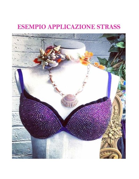esempio applicazione Strass GT Crystal Termoadesivi ss 10  Tanzanite - 288PZ rhinestones hotfix