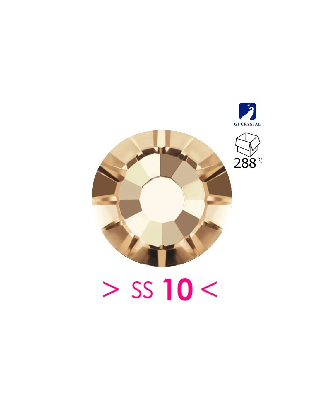 Strass GT Crystal Termoadesivi ss 10 Smoked Topaz  - 288PZ rhinestones hotfix