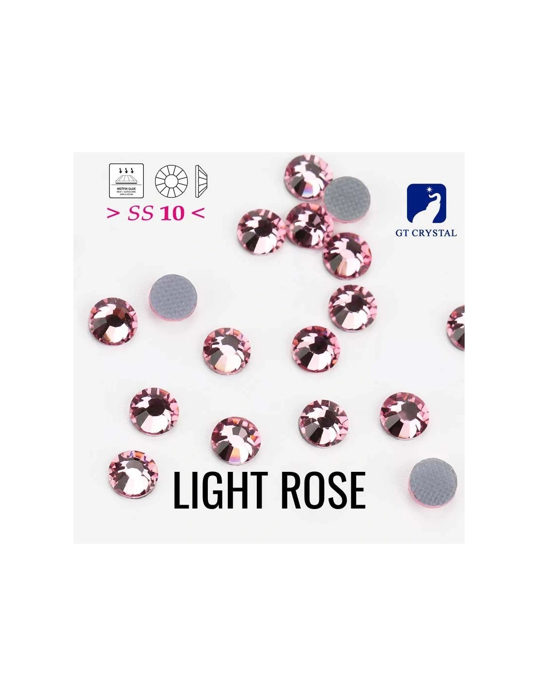 Rhinestones Gt Crystal Hotfix ss 20  Lt. Rose - 144pcs - Hotfix Strass