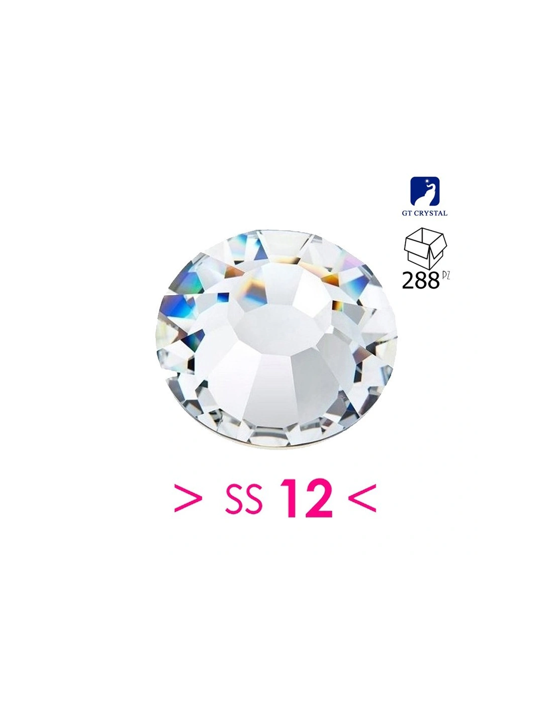 Strass GT Crystal Termoadesivi ss 12 Crystal - 288PZ RHINESTONES HOTFIX