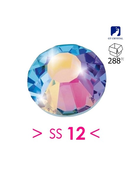 Rhinestones GT Crystal Hotfix ss 12 Crystal AB - 144 pcs - Hotfix Strass