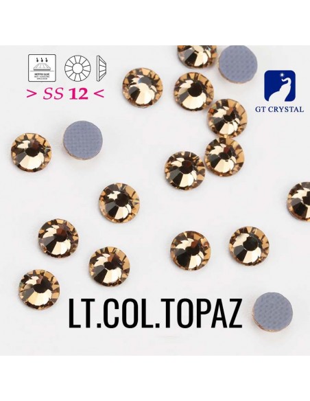 Strass GT Crystal Termoadesivi ss 12 Lt. Col. Topaz - 144PZ - Strass  termoadesivi