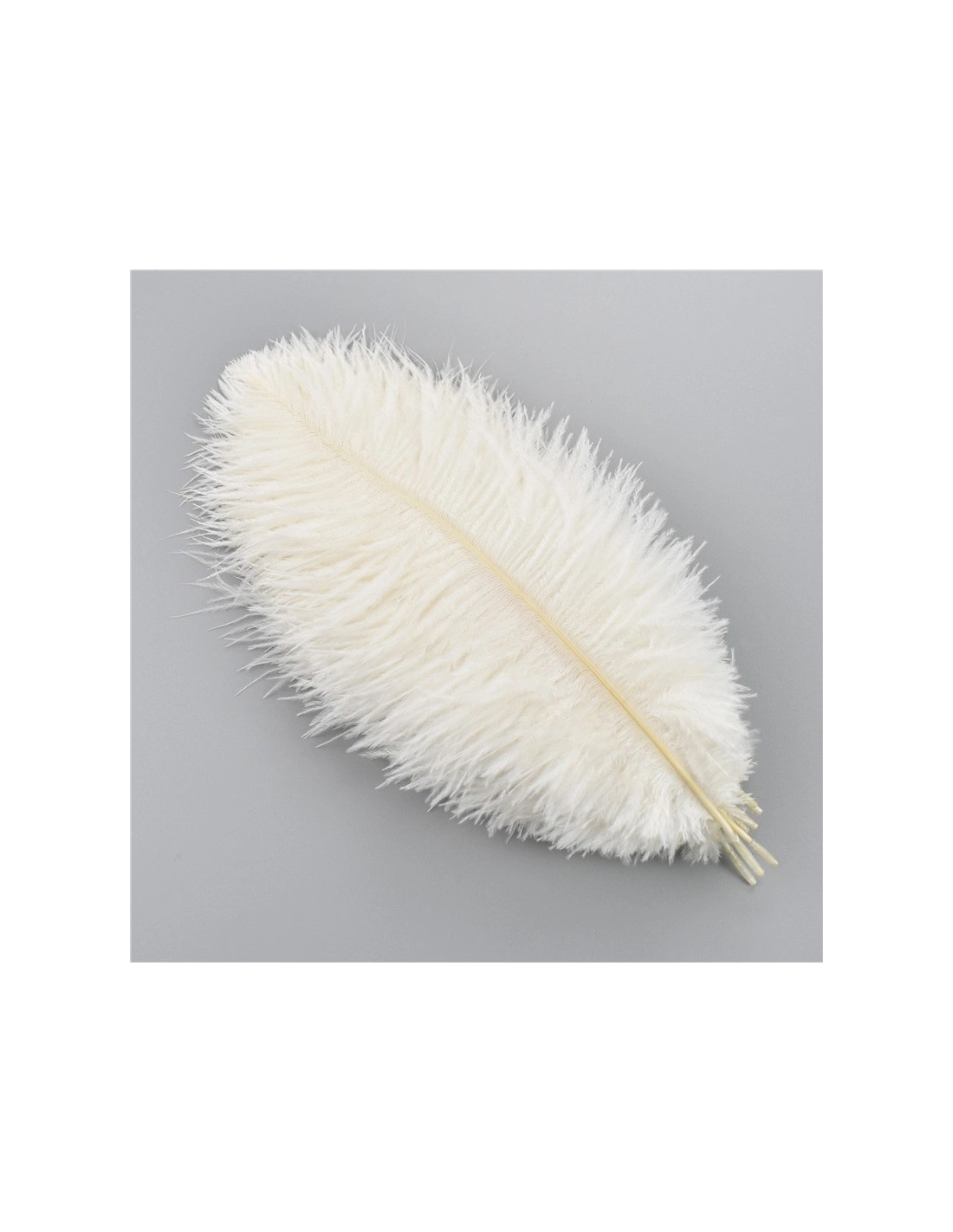 Rooster Feather Whip cm. 30 - White - 1PCS - Fringes and Feathers