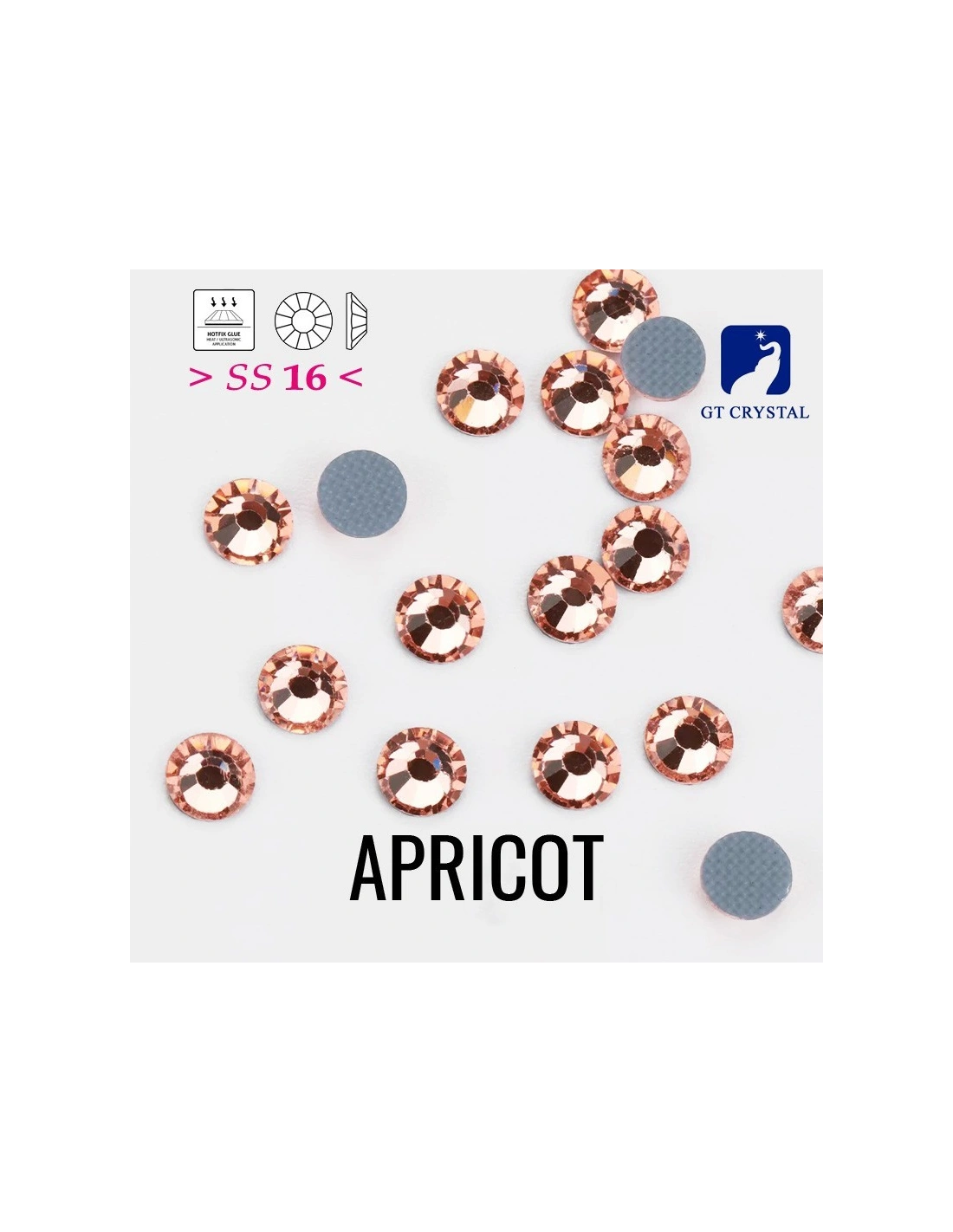Rhinestones Gt Crystal Hotfix ss 16 Apricot  - 144 pcs - Hotfix Strass