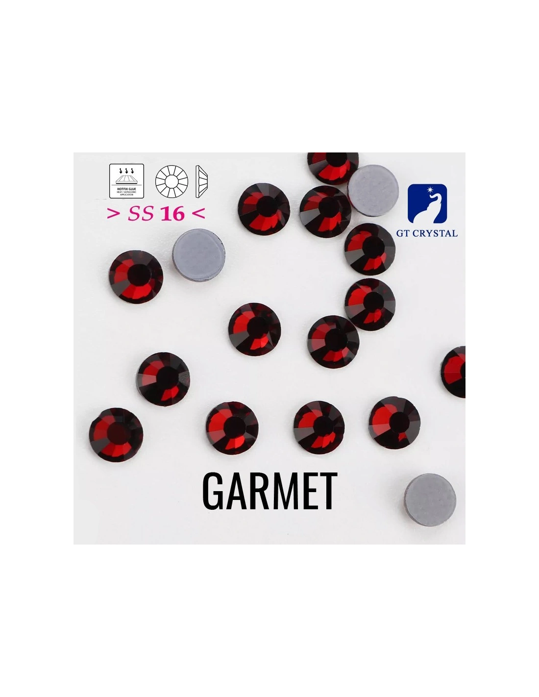 Strass GT Crystal Termoadesivi ss 16 Garmet - 144PZ rhinestones hotfix