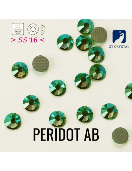 Strass GT Crystal Termoadesivi ss 16 Peridot AB - 144PZ RHINESTONES HOTFIX
