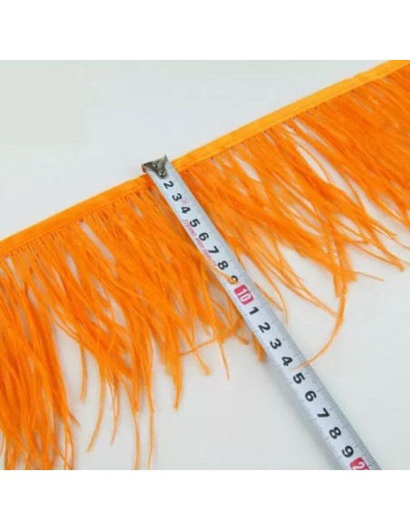 Fringe Sewing Beige Ostrich Feathers  Pack - 1MT. - Fringes and Feathers