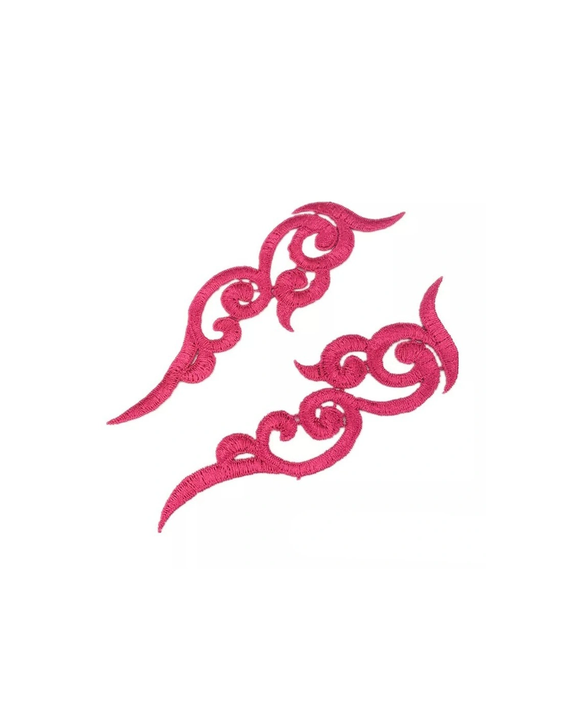 Application embroidered fabric Fuchsia 16x5.5 cm - 1PA