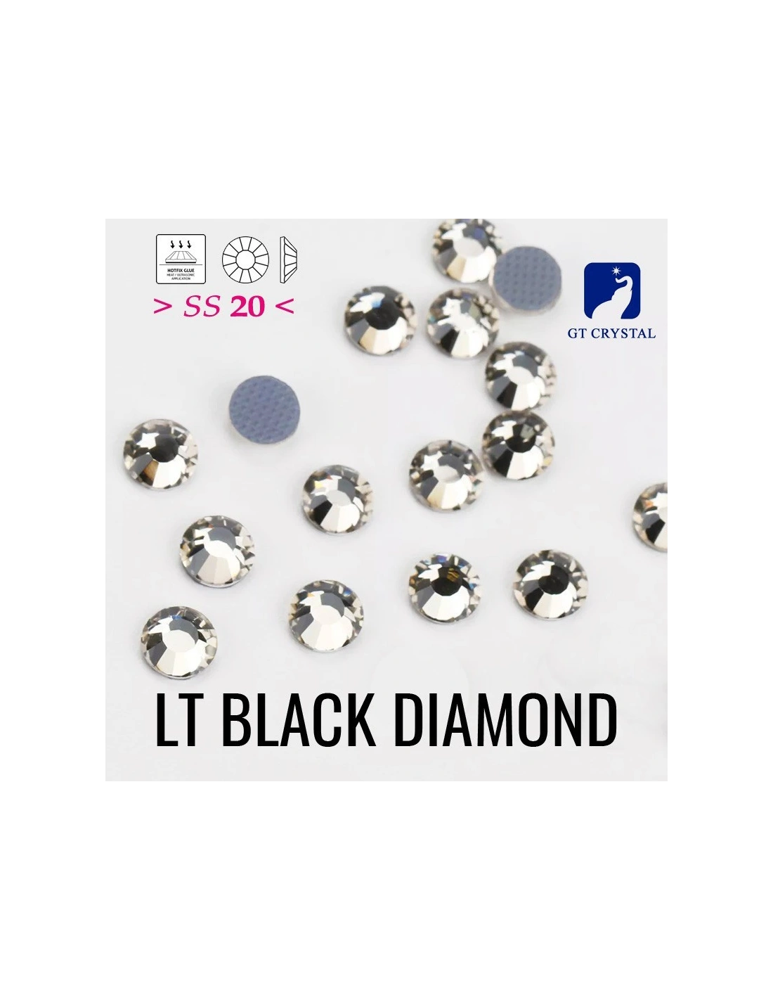 Rhinestones Gt Crystal Hotfix ss 20Lt. Bl. Diamond -  144 pcs - Hotfix Strass