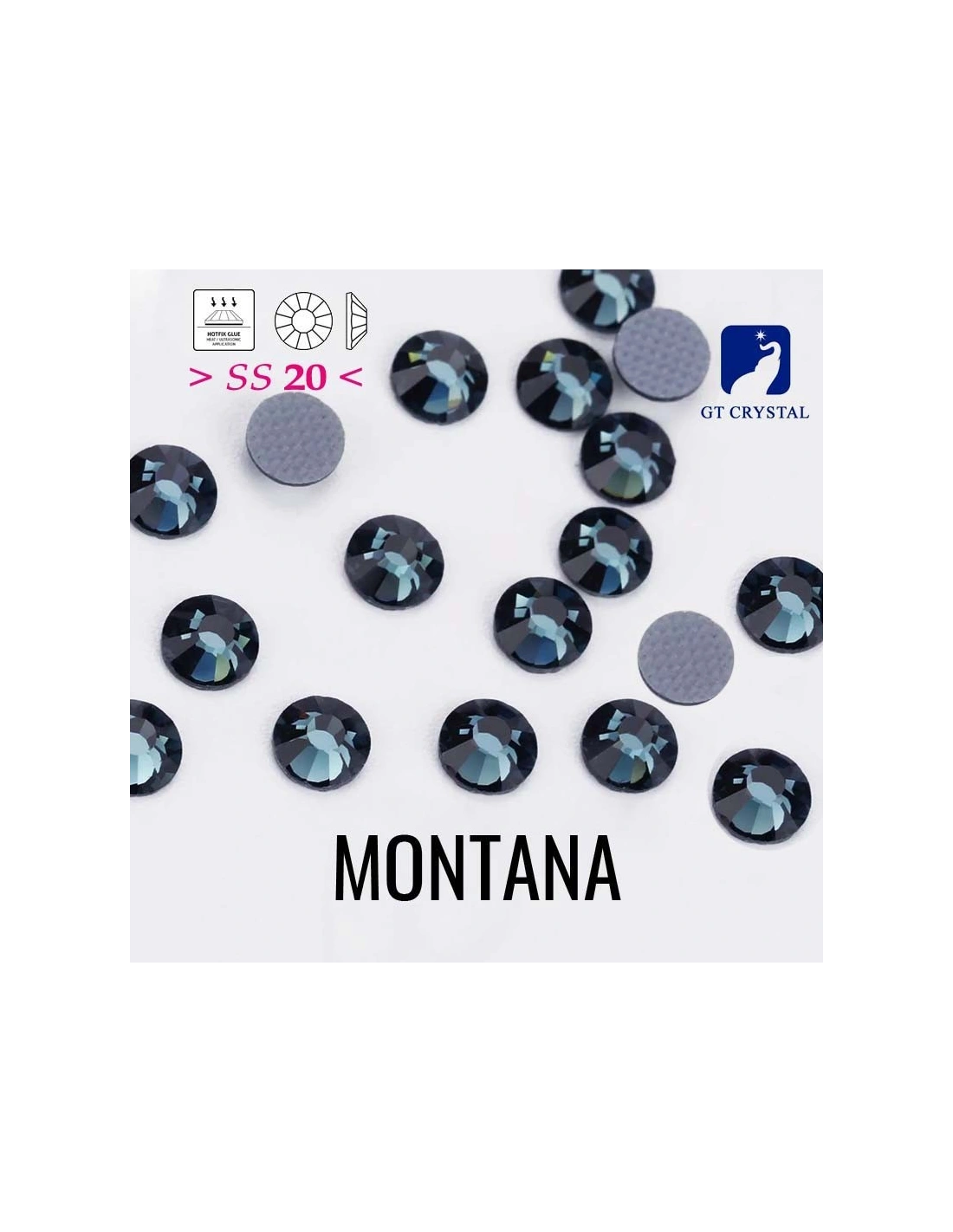 Rhinestones Gt Crystal Hotfix ss 20 Montana - 144 pcs - Hotfix Strass