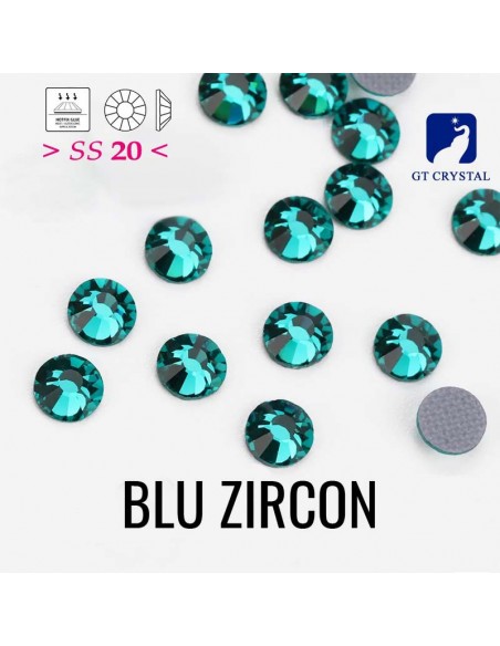 Strass GT Crystal Termoadesivi ss 20 Blu Zircon - 144PZ RHINESTONES HOTFIX Strass GT Crystal Termoadesivi ss 20 Blu Zircon - 144PZ RHINESTONES HOTFIX