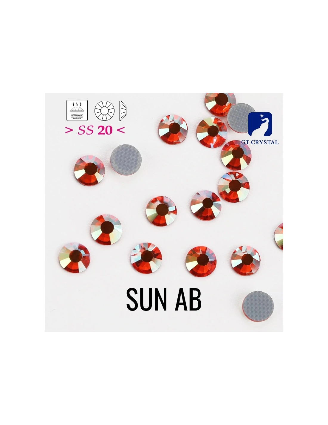 Rhinestones Gt Crystal Hotfix ss 20  Sun AB - 144 pcs - Hotfix Strass