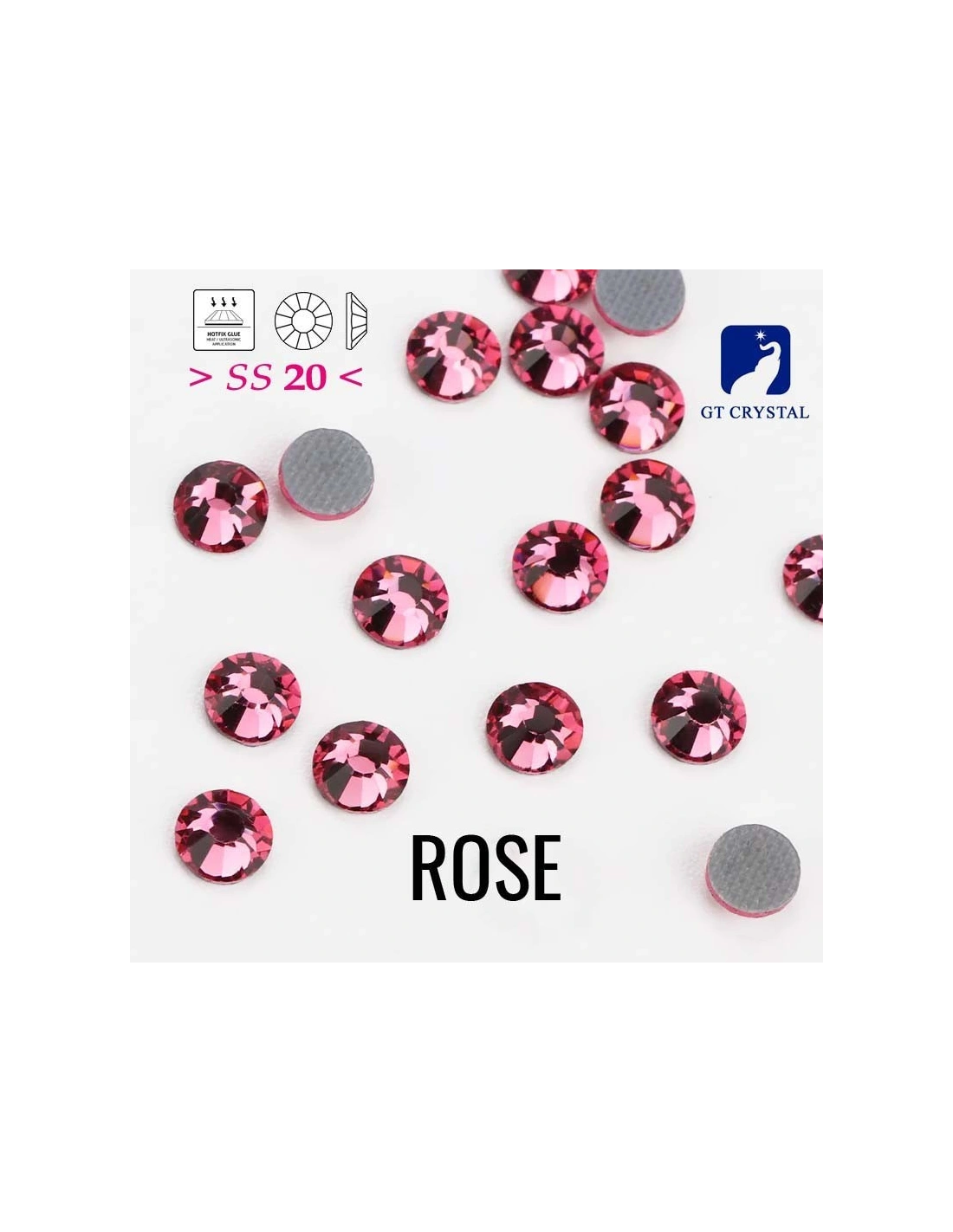 Strass GT Crystal Termoadesivo ss 20 Rose - 144PZ  Rhinestones Hotfix