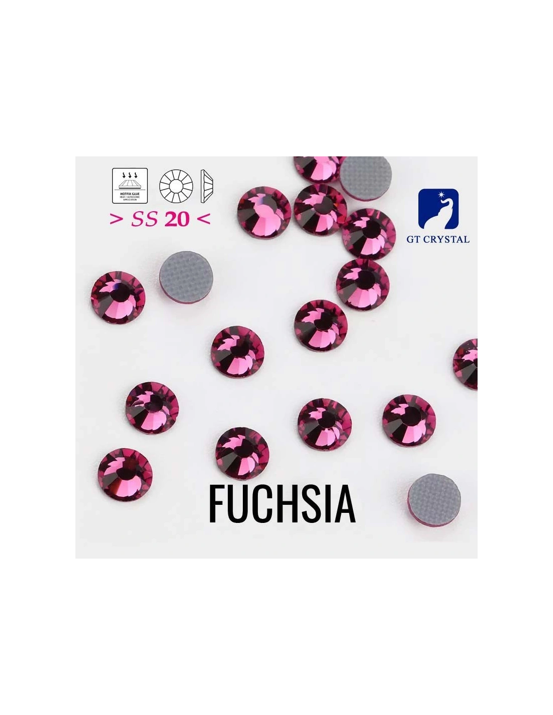 Rhinestones Gt Crystal Hotfix  ss 20 Fuchsia - 144 pcs - Hotfix Strass