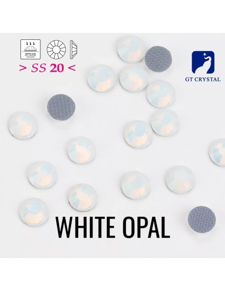 Strass Rhinestones GT Crystal Termoadesivi Hotfix ss 20 White Opal - 144PZ