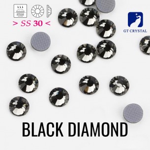 Strass Rhinestones  GT Crystal Termoadesivi Hotfix  ss 30 Black Diamond - 144PZ