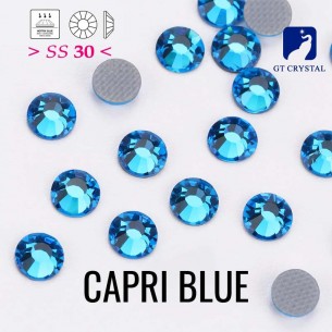 strass termoadesivi gt crystal ss 30 capri blue rhinestones hotfix 6,50mm