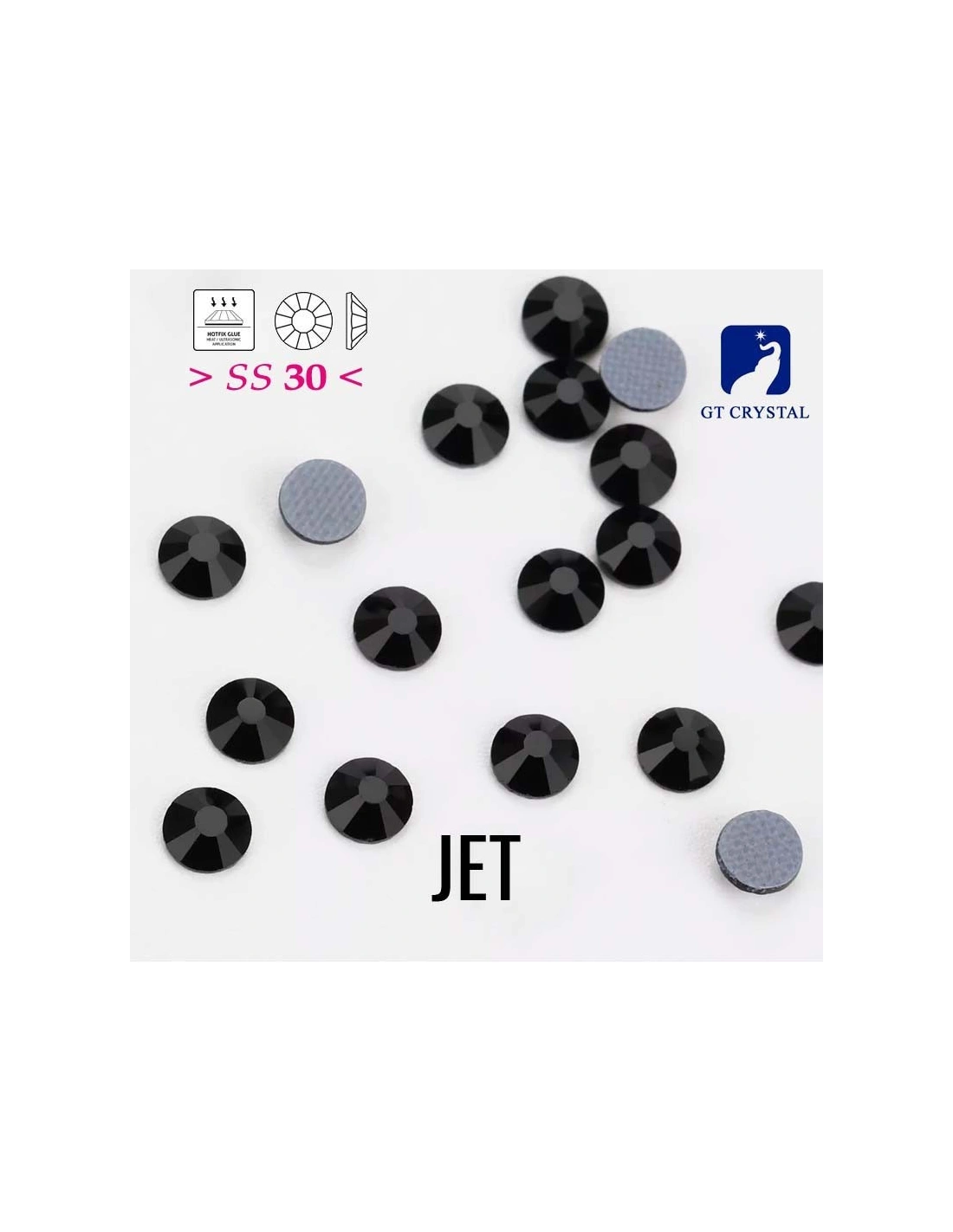 Rhinestones Gt Crystal Hotfix ss 30 Jet - 144 pcs - Hotfix Strass
