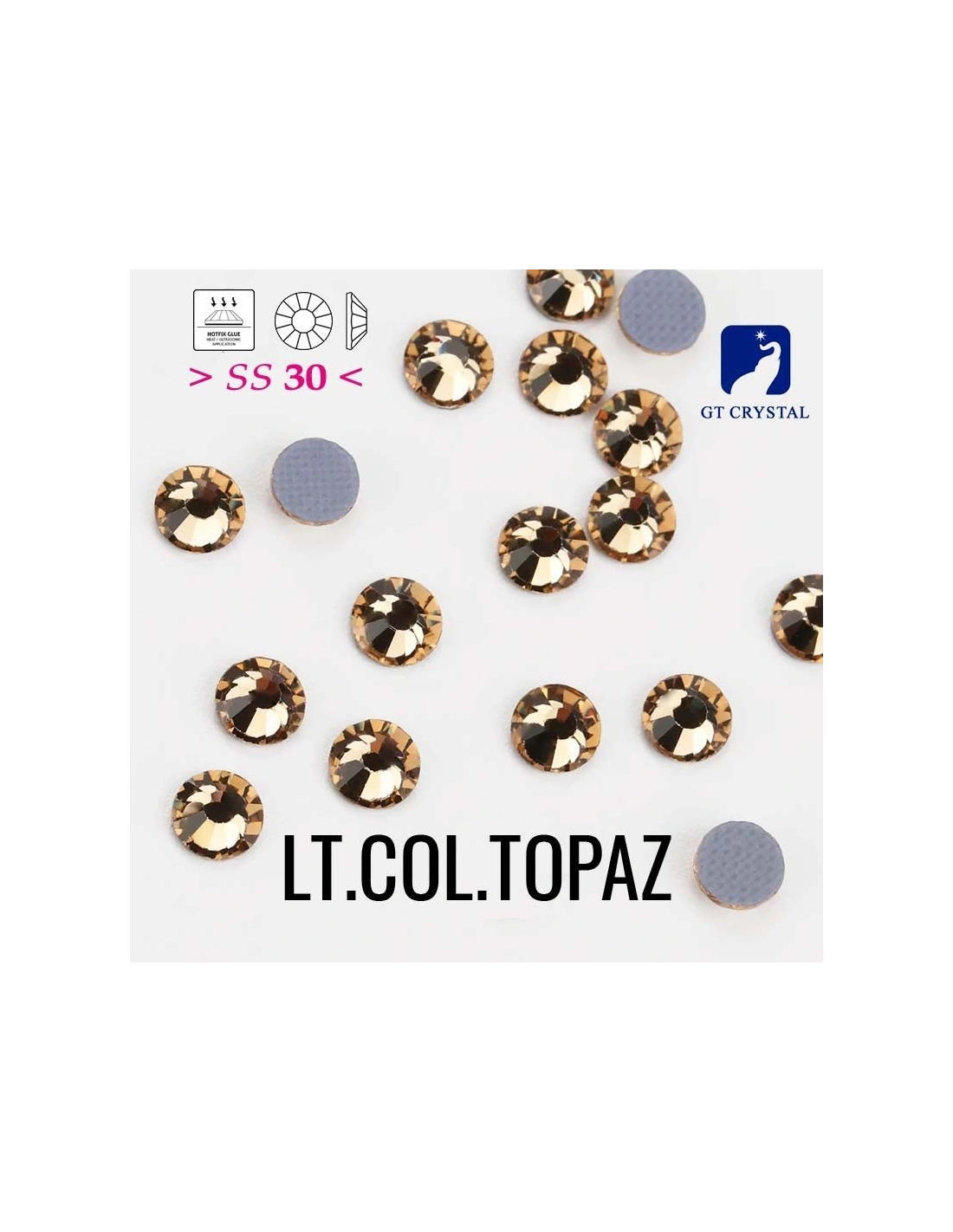 Strass GT Crystal Termoadesivi ss 30 Lt. Col. Topaz - 144PZ