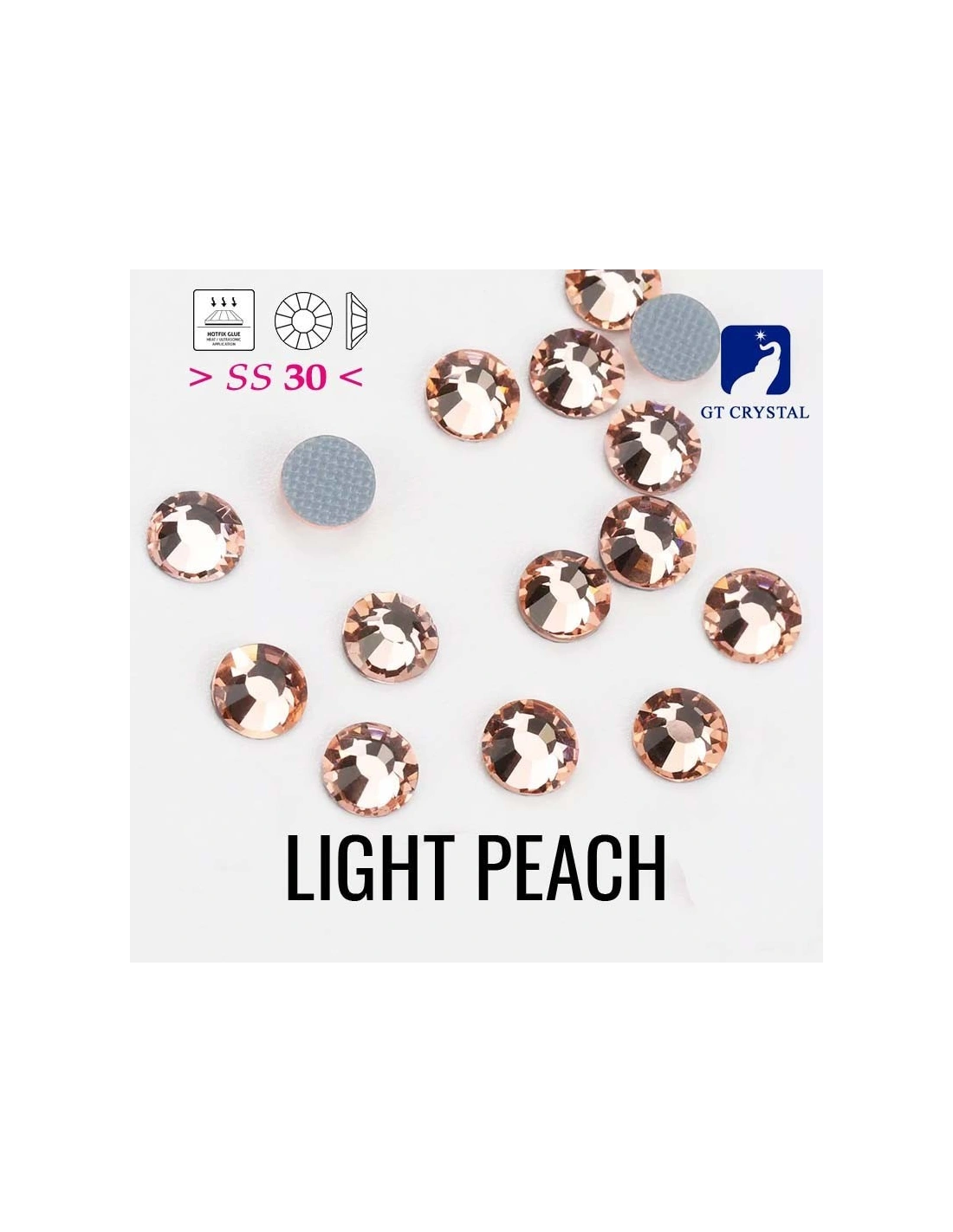 Rhinestones Gt Crystal Hotfix ss 30 Light Peach - 144 pcs - Hotfix Strass