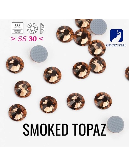 Rhinestones Strass GT Crystal Termoadesivo ss 30 Smoke Topaz - 144PZ HOtfix