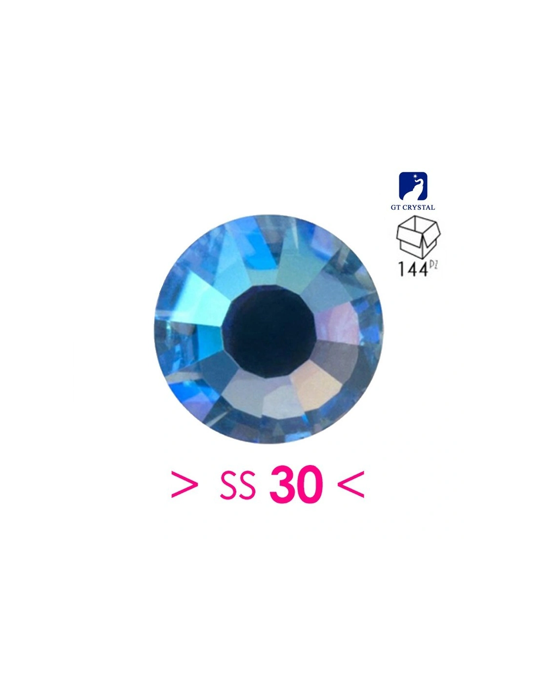 Strass GT Crystal Termoadesivi ss 30 Sapphire AB - 144PZ rhinestones hotfix