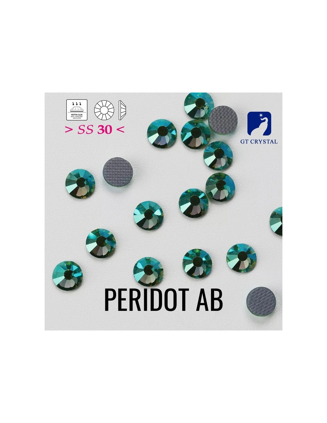 Rhinestones Gt Crystal Hotfix ss 30 Jet Hematite- 144 pcs - Hotfix Strass