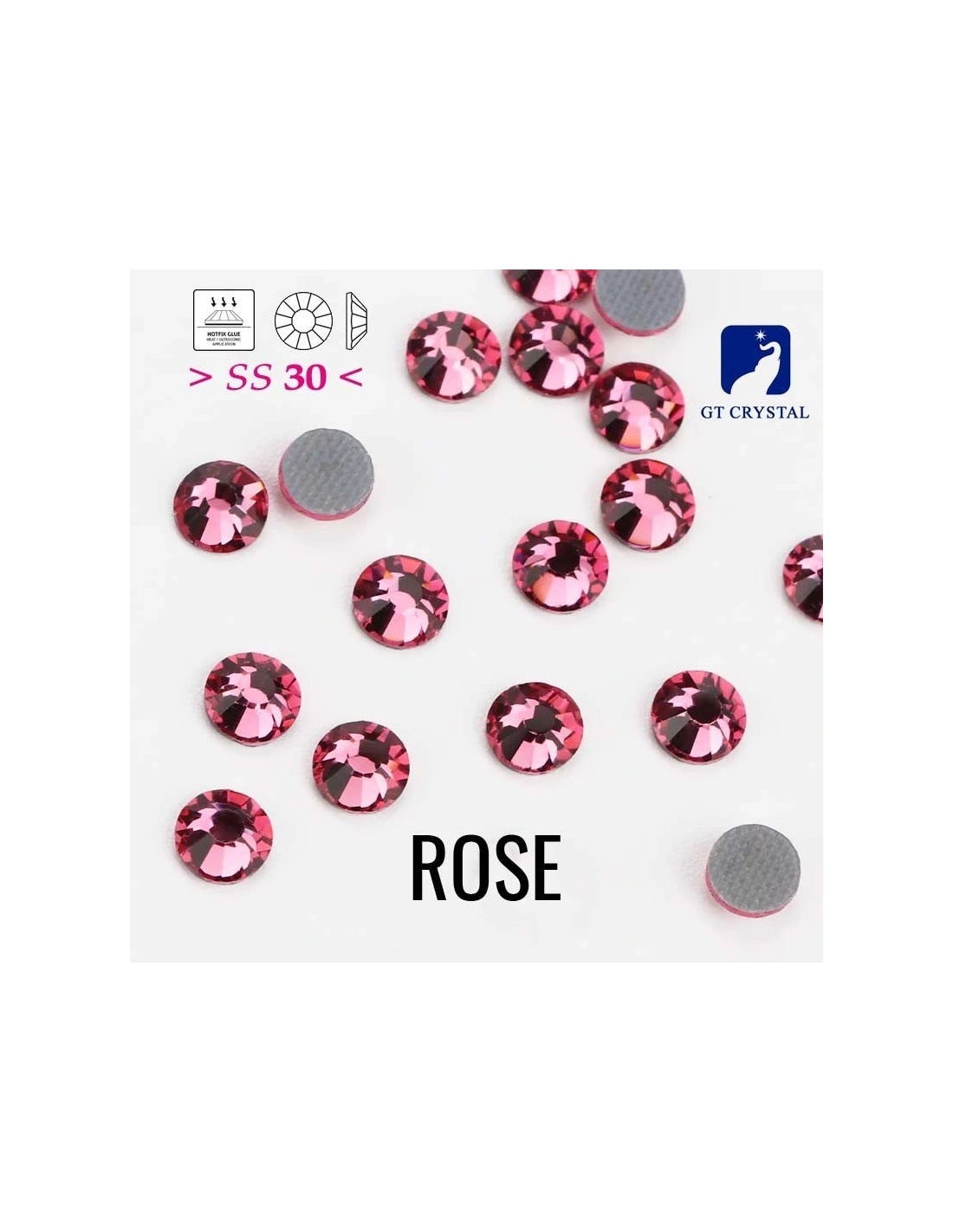 Strass Rhinestones GT Crystal Termoadesivi Hotfix ss 30 Rose - 144PZ