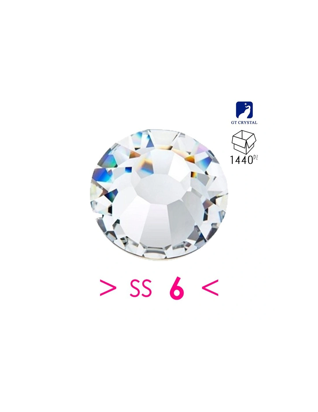 Strass GT Crystal Termoadesivi ss 6  Crystal - 144PZ rhinestones hotfix crystal