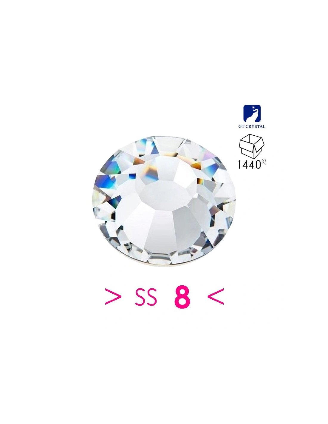 Rhinestones Gt Crystal Hotfix ss 8 Crystal - 144 pcs - Hotfix Strass