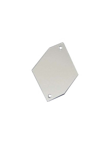 Sew on Mirrors Rhombus with six sides 20x30 mm Silver