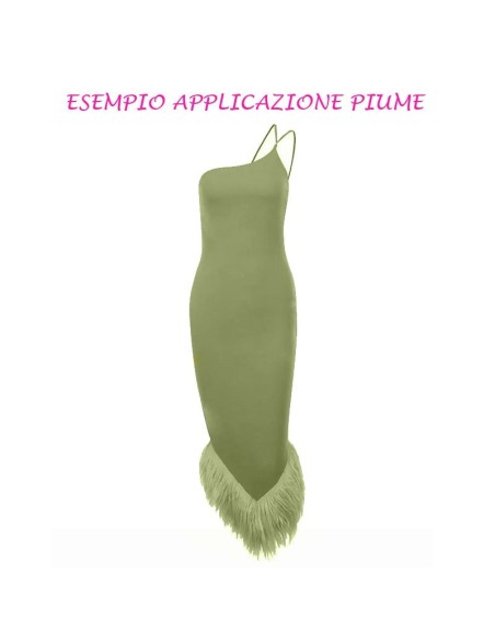 Fringe Sewing Turquoise Ostrich Feathers  Pack - 1MT. - Fringes and Feathers