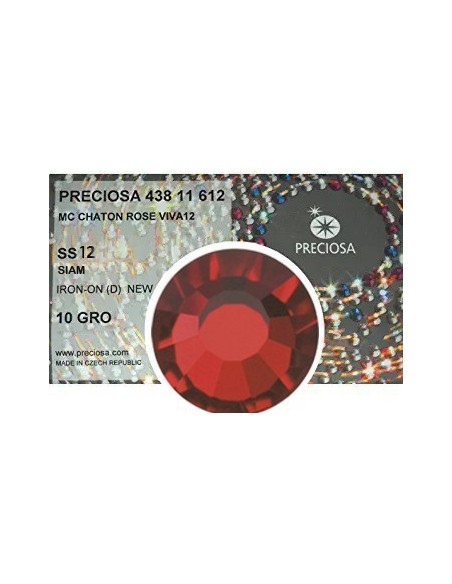 Preciosa Strass Termoadesivi ss 12 Siam - 1440 PZ