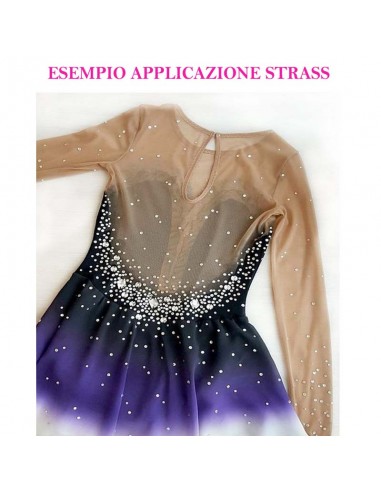 esempio applicazione Strass Rhinestones Preciosa Termoadesivo Hotfix ss 16 Crystal - pacco da 1440PZ