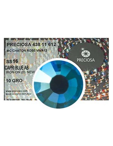 Preciosa Strass Termoadesivi ss 16 Capri Blue AB - Pacco 1440
