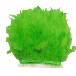Frange da cucire Piume di Tacchino Verde Fluo pacco - 1MT.