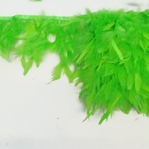 Frange da cucire Piume di Tacchino Verde Fluo pacco - 1MT. 2